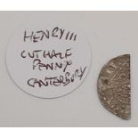 Henry III Silver Penny (Cut Half) 1248-1250 in fine condition, minted in Canterbury.