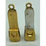 2 x vintage Solingen Cigar Cutters. To include engine turned gold tone,together with mother of pearl