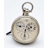 A Fine Silver Antique 1867 Paris Exhibition Prize Medal Chronograph Pocket Watch - N 10157. Three