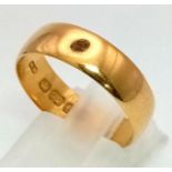 A 22k Yellow Gold Band Ring. Size Q. 4.25g.