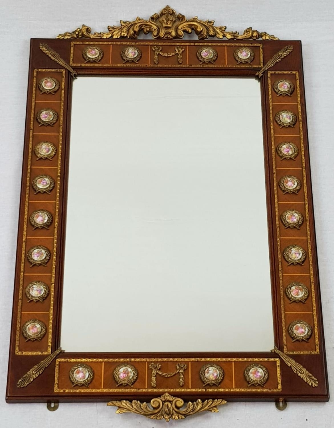 Stunning Large Antique French/Italian Ornate Cameo Porcelain Wall Mirror. Intricate decorative
