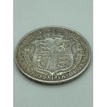 SILVER HALF CROWN 1918 in extra fine condition.