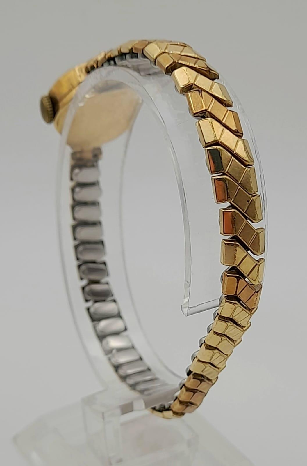 A Vintage Rotary 9K Yellow Gold Cased Ladies Watch. Expandable strap. Mechanical movement. A/F. - Image 4 of 5