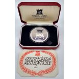 A 1975 Silver Proof Isle of Man Crown. Comes in original Pobjoy mint case with COA.