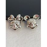 2 x Genuine PANDORA SILVER MICKEY AND MINNIE MOUSE CHARMS. Having correct markings for PANDORA ALE