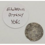 Edward III Silver Penny 1327-1377, in near fine condition, minted in York.