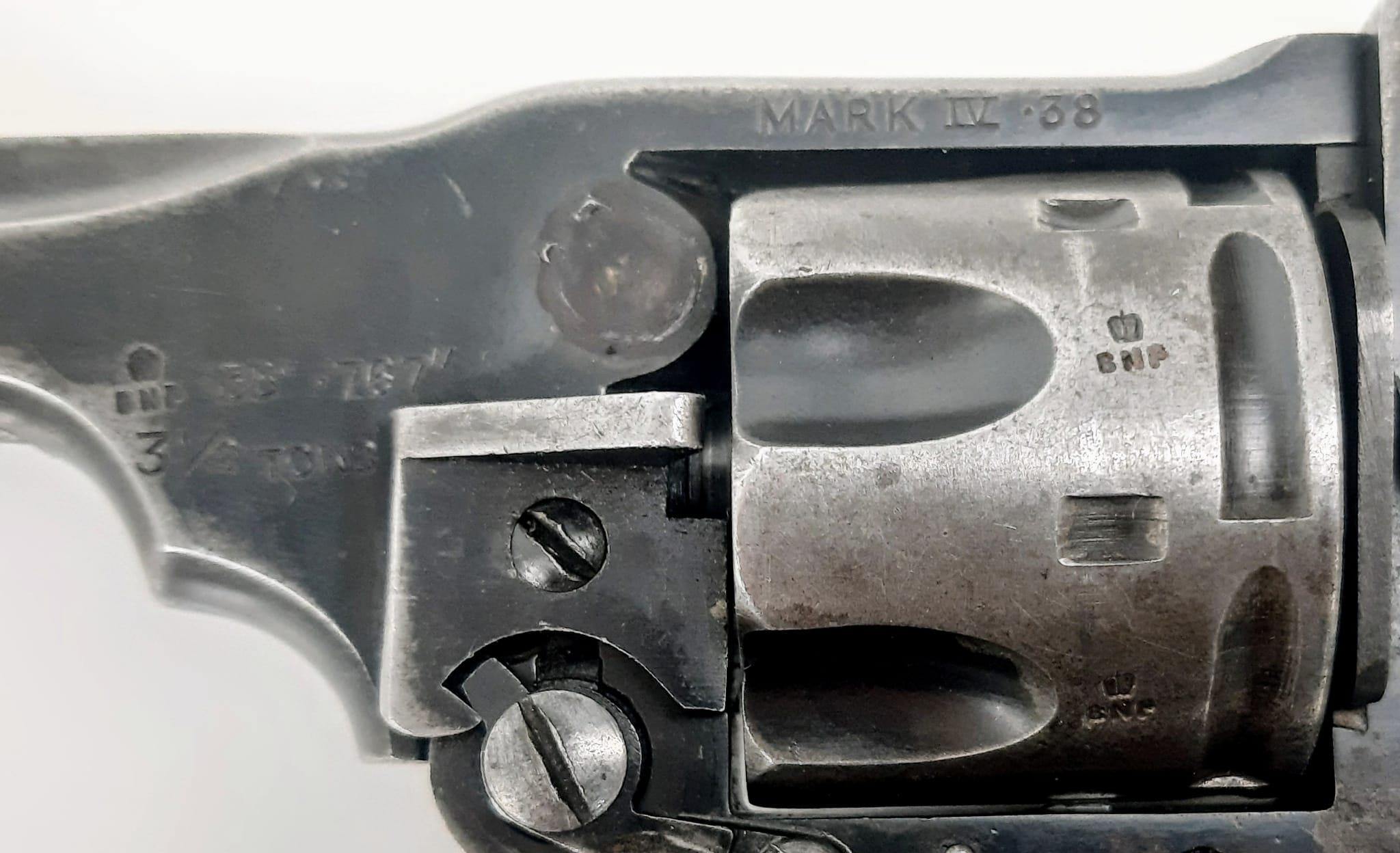 A Deactivated British Webley Mark IV Service Revolver Pistol. Introduced in 1899 and made its mark - Image 6 of 7