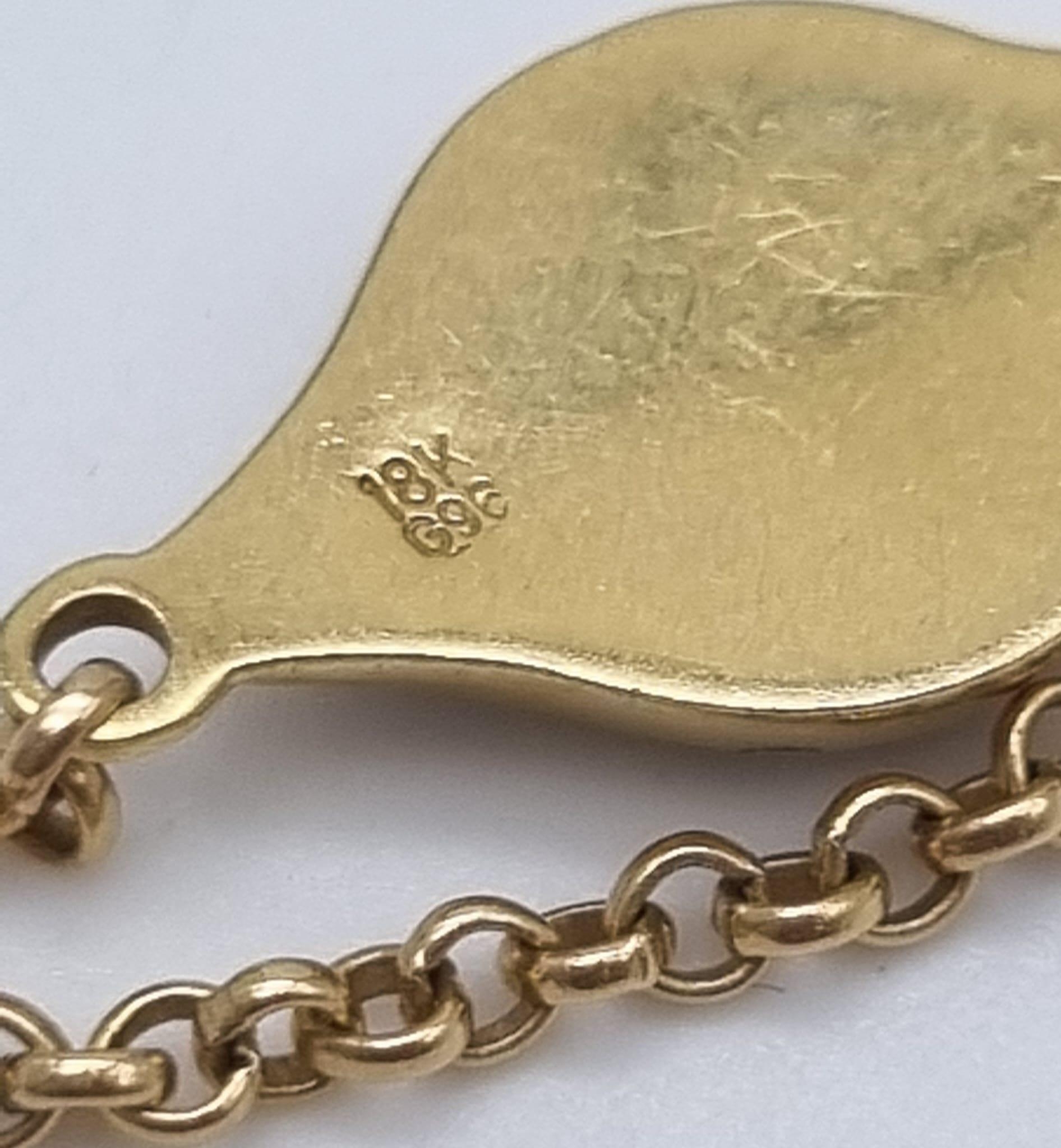 18k Yellow Gold Evil Eye Bracelet. Weighs 3.6g - Image 2 of 2