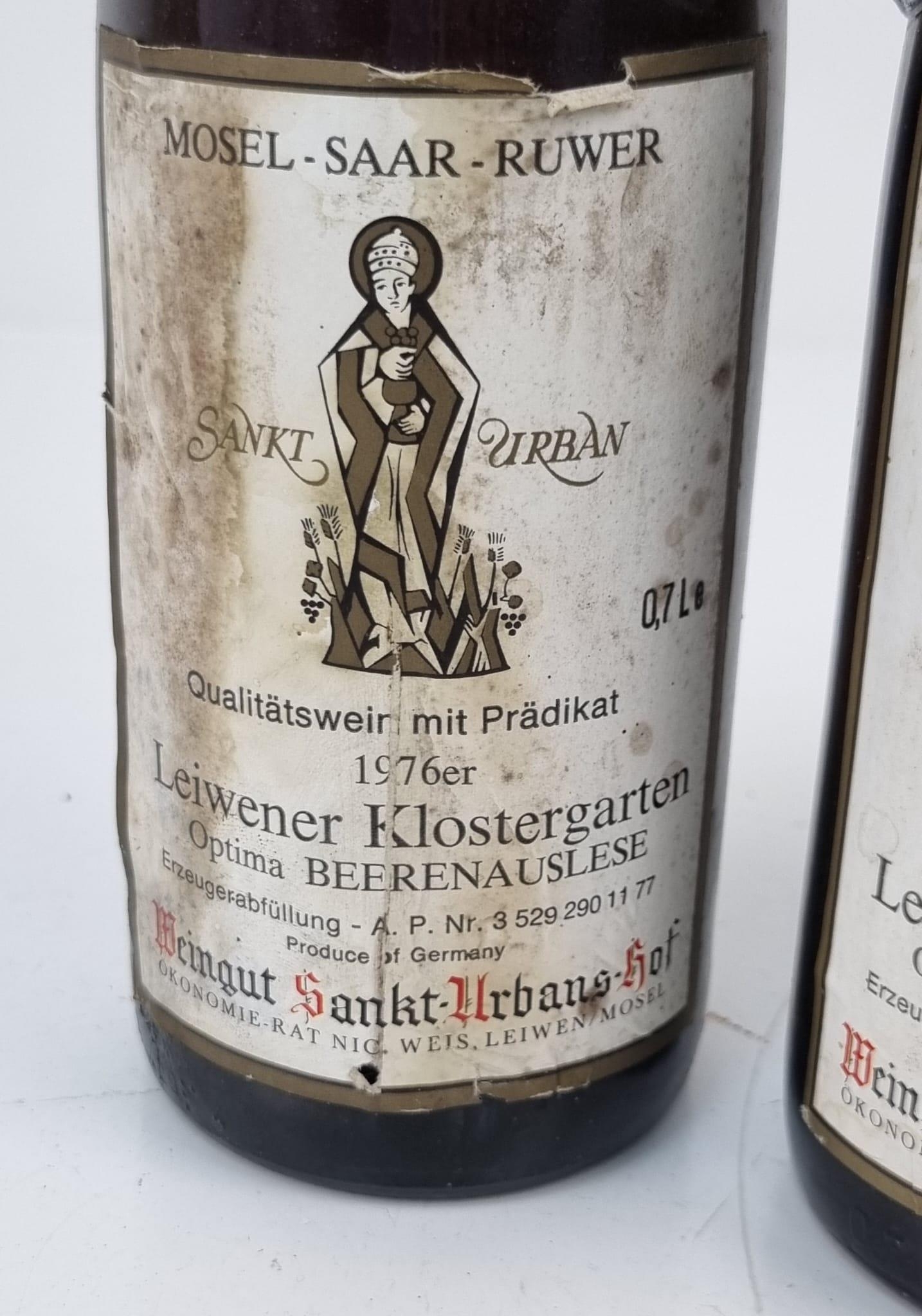 Three Bottles of 1976 Leiwener Klostergarten Beerenauslese German White Wine. This late harvest - Image 2 of 6