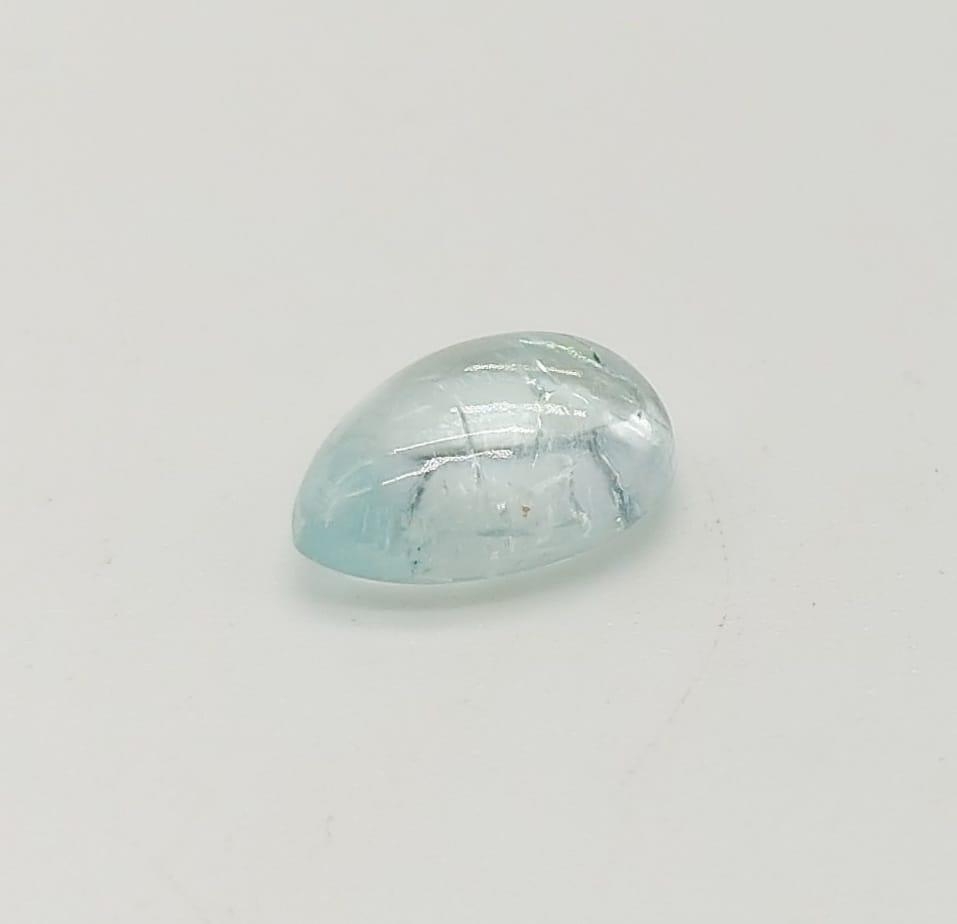 2.46cts Natural Aquamarine. Pear cabochon. GLI certified. - Image 3 of 6