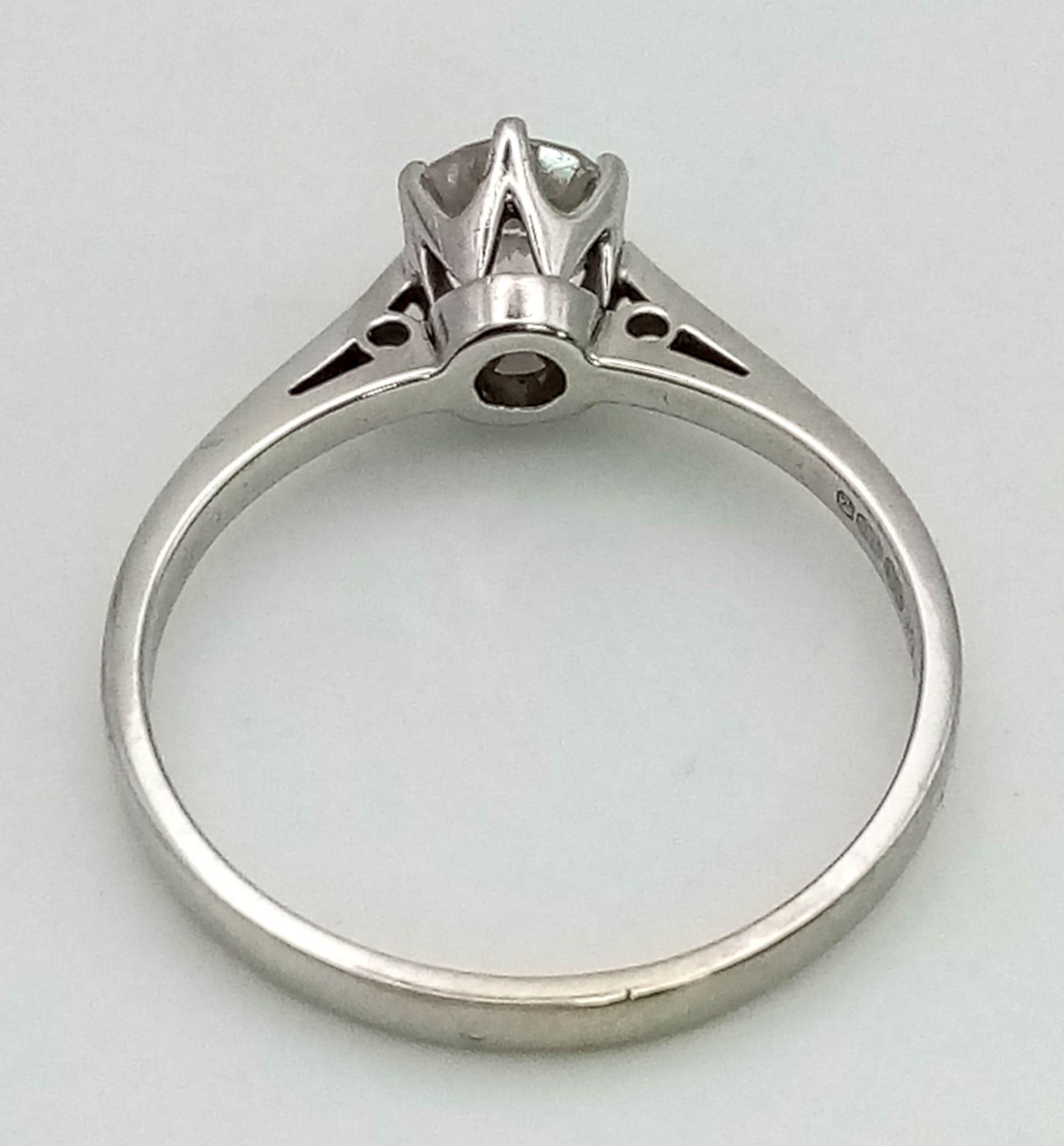 0.50 carat single stone diamond ring set in 18 carat white gold ring stamped - Image 3 of 4