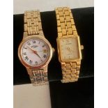 2 x ladies top quality Quartz wristwatches in Gold Tone. To include a ROTARY having mother of