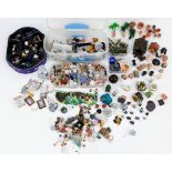 A huge mixture of dollhouse accessories including animals, garden items, food, bottles and household