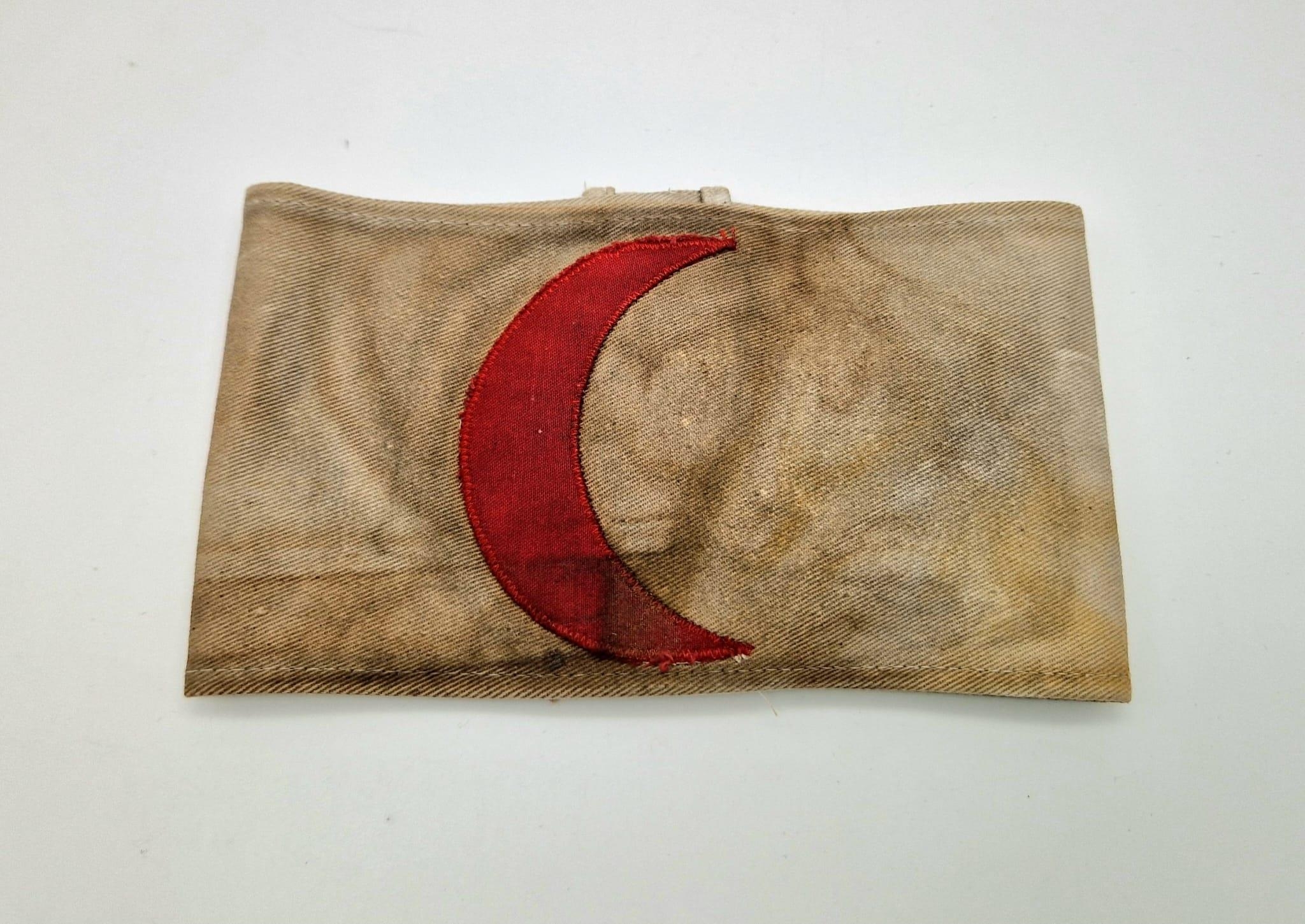 WW1 Ottoman (Turkish) Crescent Moon Medics Armband also worn by stretcher bearers. - Image 2 of 4