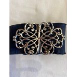 Vintage SILVER NURSES BUCKLE and belt. Having attractive filigree open work design .Clear hallmark