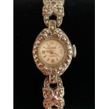 Vintage SOLID SILVER EVERITE MARCASITE BRACELET WATCH. Having clear hallmark for London SILVER and