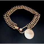 A Vintage 9K Rose Gold Double-Row Belcher Link Bracelet. 19cm. 12.24g