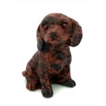 A Flame Stone (yooperlite) Puppy Dog Figurine. 6cm tall.