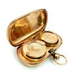 A Wonderful Victorian 15K Yellow Gold Double Sovereign Case. Full and half sovereign holders. Full
