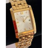 Gentlemans ACCURIST MB547 Gold plated quartz wristwatch. Having square face and beautiful Silver