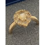 9 carat GOLD and CITRINE CLUSTER RING. Having nine faceted Citrine gemstones set to top in Navette