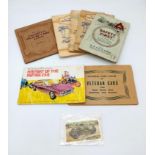 Collection of 7 motoring themed books of cigarette cards from the 1930's - 1960's. 5 full books