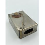 Rare DUNHILL designed white metal Matchbox cover distributed by Bryant and May for use by the