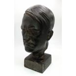 A Cast Metal Bronzed Finished Bust of Adolph Hitler 20cm Tall