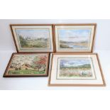 Four Landscape Water Colour Paintings by the Distinguished British artist L.L. Pollard. In frames.