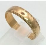 A Vintage 9K Yellow Gold Band Ring. Size P. 2.33g