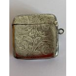 Antique SILVER VESTA, having clear Hallmark for Joseph Gloster,Birmingham 1900. Patterned