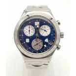 A Rare Vintage Swatch Swiss Irony Chronograph Gents Watch. Stainless steel strap and case - 40mm.