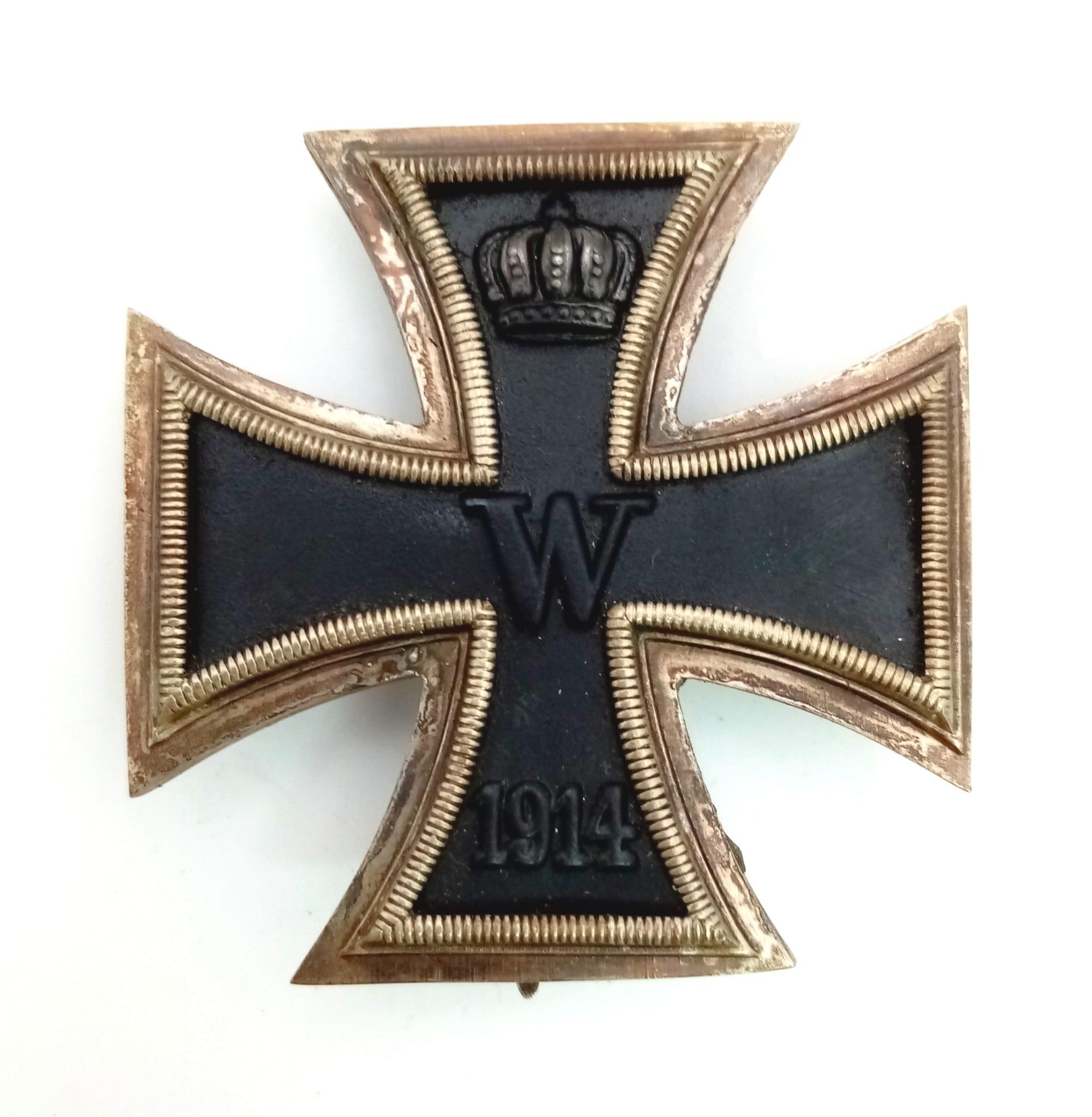 WW1 Imperial German Iron Cross 1st Class in Box. 3 Part Construction – Iron Centre.