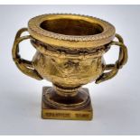 A Small Vintage Bronze Reproduction of the Ancient Roman Warwick Vase. 6.5cm tall.