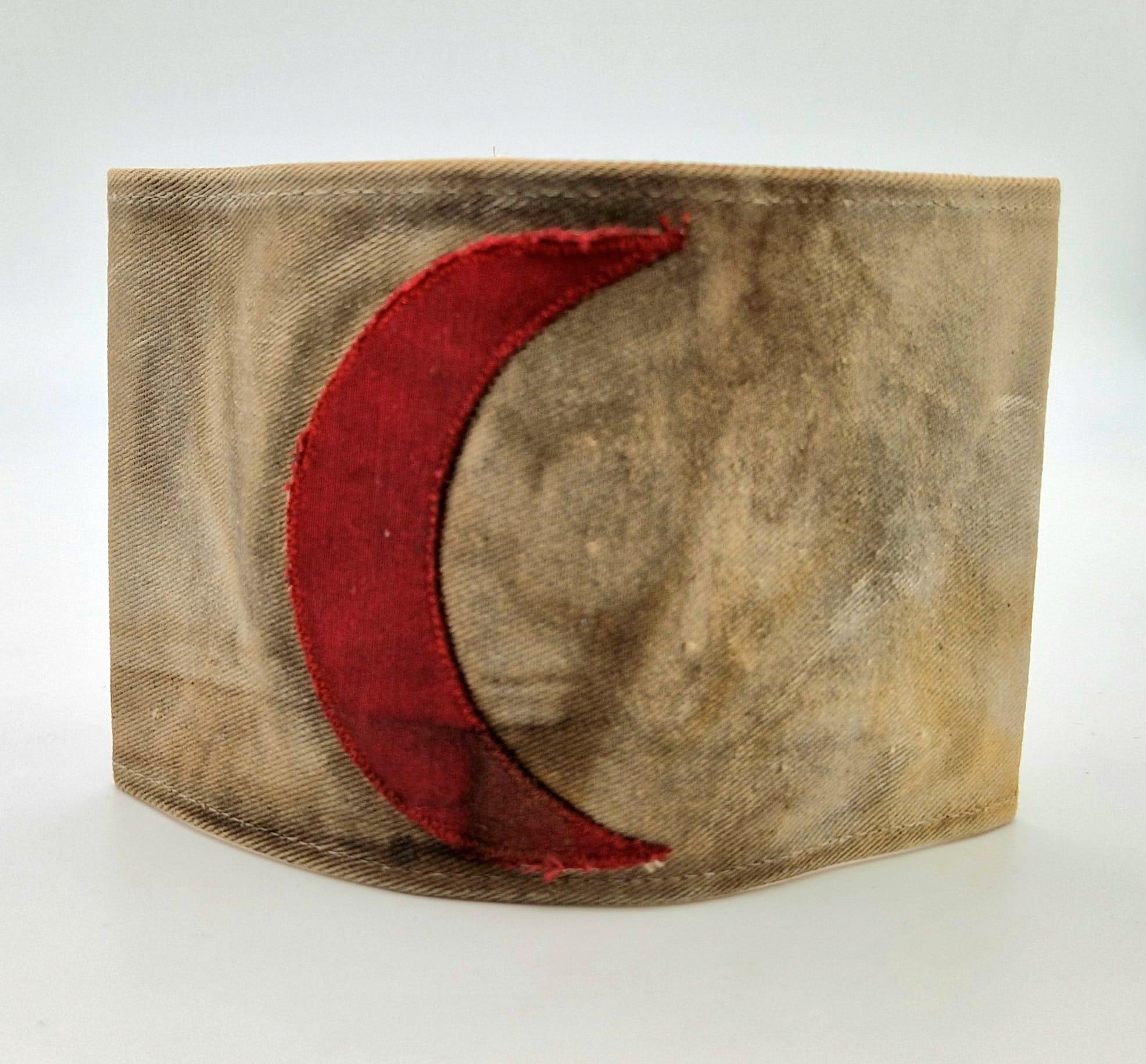 WW1 Ottoman (Turkish) Crescent Moon Medics Armband also worn by stretcher bearers.