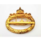 WW1 Imperial German U-Boat Crew Badge. Maker: Walter Schot.