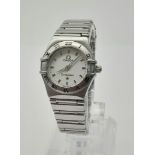 LADIES STAINLESS STEEL OMEGA CONSTELLATION , MANUAL MOVEMENT, GOOD CONDITION , FULL WORKING ORDER.