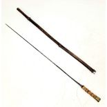 A Rare Antique Excellent Condition Victorian Era French Bamboo and Steel Sword Stick by Coulaux CiE,