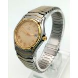 An Ebel Classic Sportwave Ladies Quartz Wristwatch. Stainless steel strap and case - 26mm. Gilded