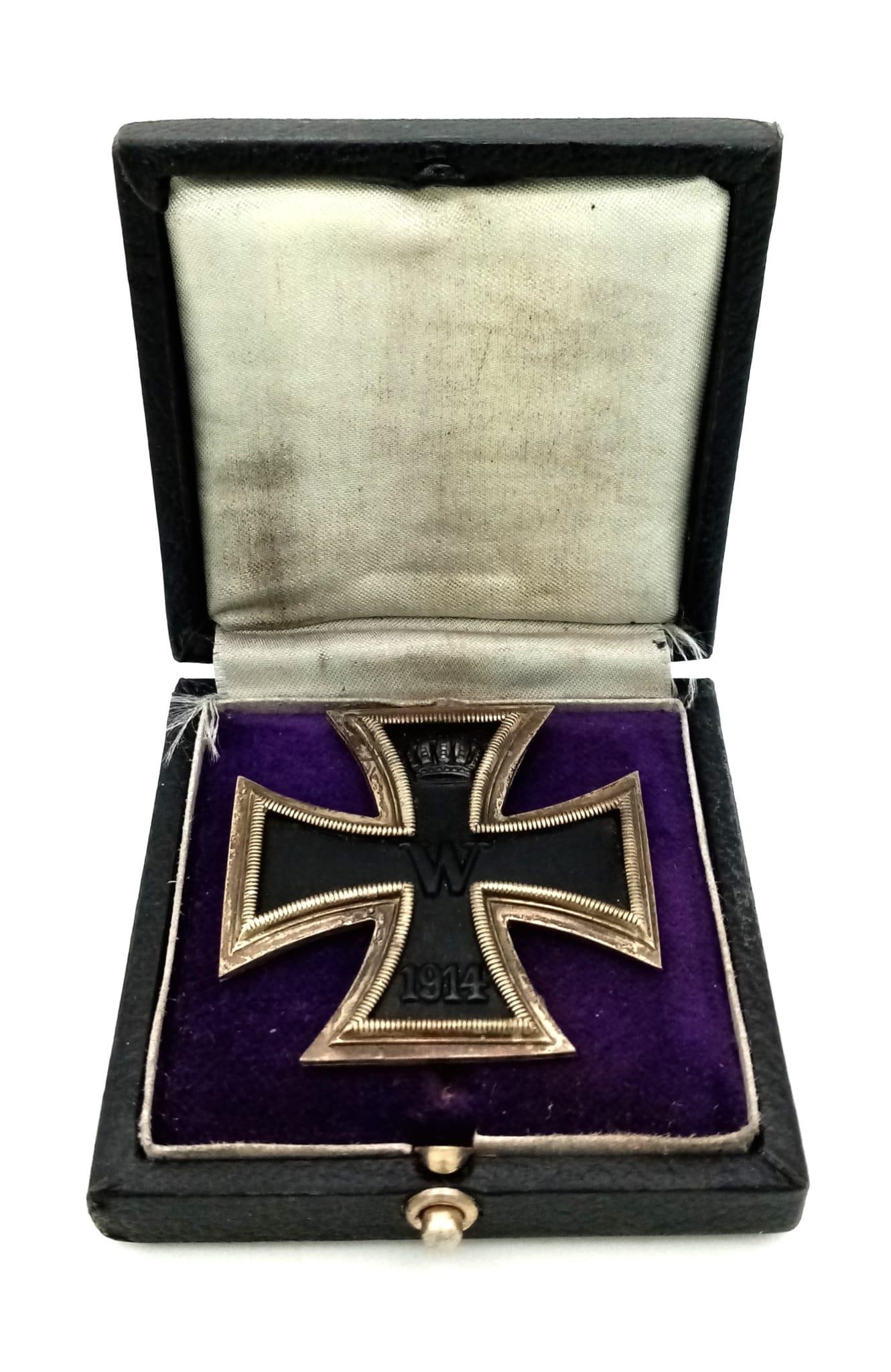 WW1 Imperial German Iron Cross 1st Class in Box. 3 Part Construction – Iron Centre. - Image 4 of 4