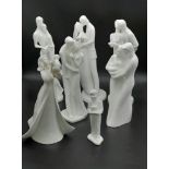 Eight Royal Doulton Figures - tallest figure 35cm.