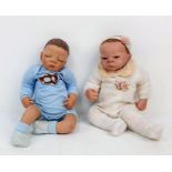 A pair of Re-Born silicone lifelike dolls. In excellent condition. 45cm