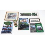 A Mixture of Vintage Train Collectables - Including books, prints and a Faberge-egg style model! A/F