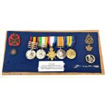 Boer War and WW1 Medal Group Queen’s South Africa Medal with “Relief of Lady Smith, Orange Free
