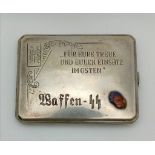 WW2 Waffen SS Hand Engraved .800 Silver Cigarette Case “For your loyalty and your commitment in