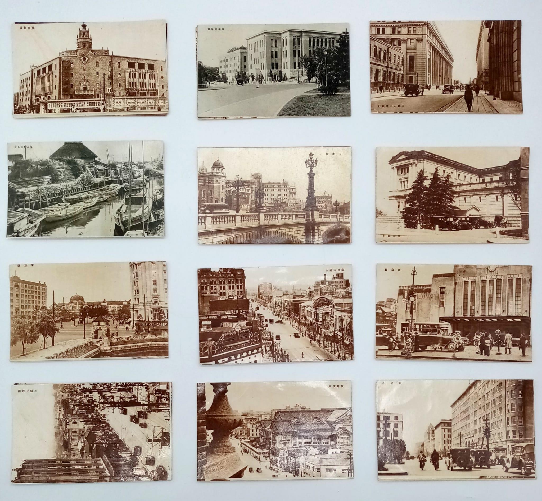 A collection of Early 1920s Postcards from Tokyo, Japan. 16 in total. 16 x 9cm