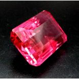 A magnificent, large (73.15 carats), PINK TOURMALINE. Emerald cut, with uniform colouration and no