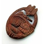 WW2 German Panzer Badge in Bronze for Armoured Vehicles and Grenadiers.