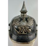 WW1 Imperial German 1915 Pattern Pickelhaube worn by enlisted men.