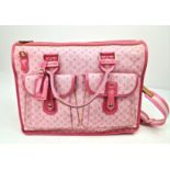 A Louis Vuitton Mary Kate 2-way Bag. Strawberry pink canvas and patent leather with a monogram